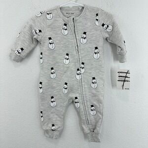 Petit Lem Holiday Snowman Print Pajamas Jumpsuit Romper 3M Nordstrom NWT